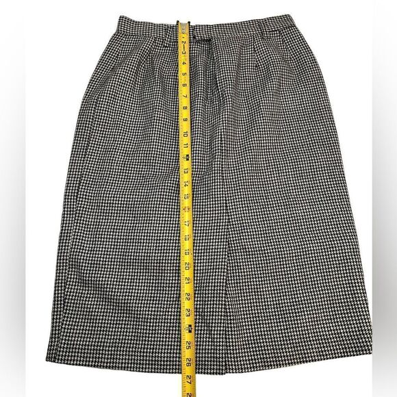 Vintage Houndstooth Patterned Black and white A-Line Pencil Skirt Knee Length - Picture 6 of 8